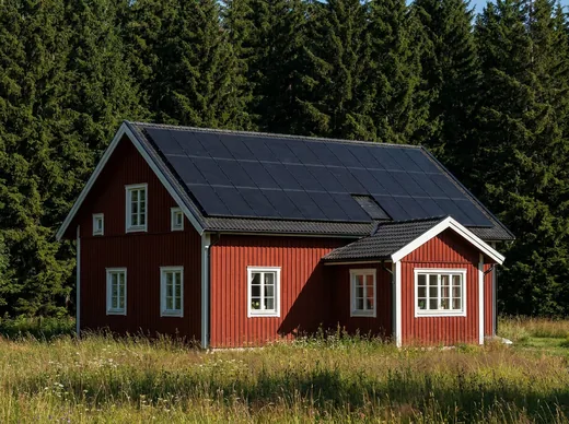 Solceller på villatak
